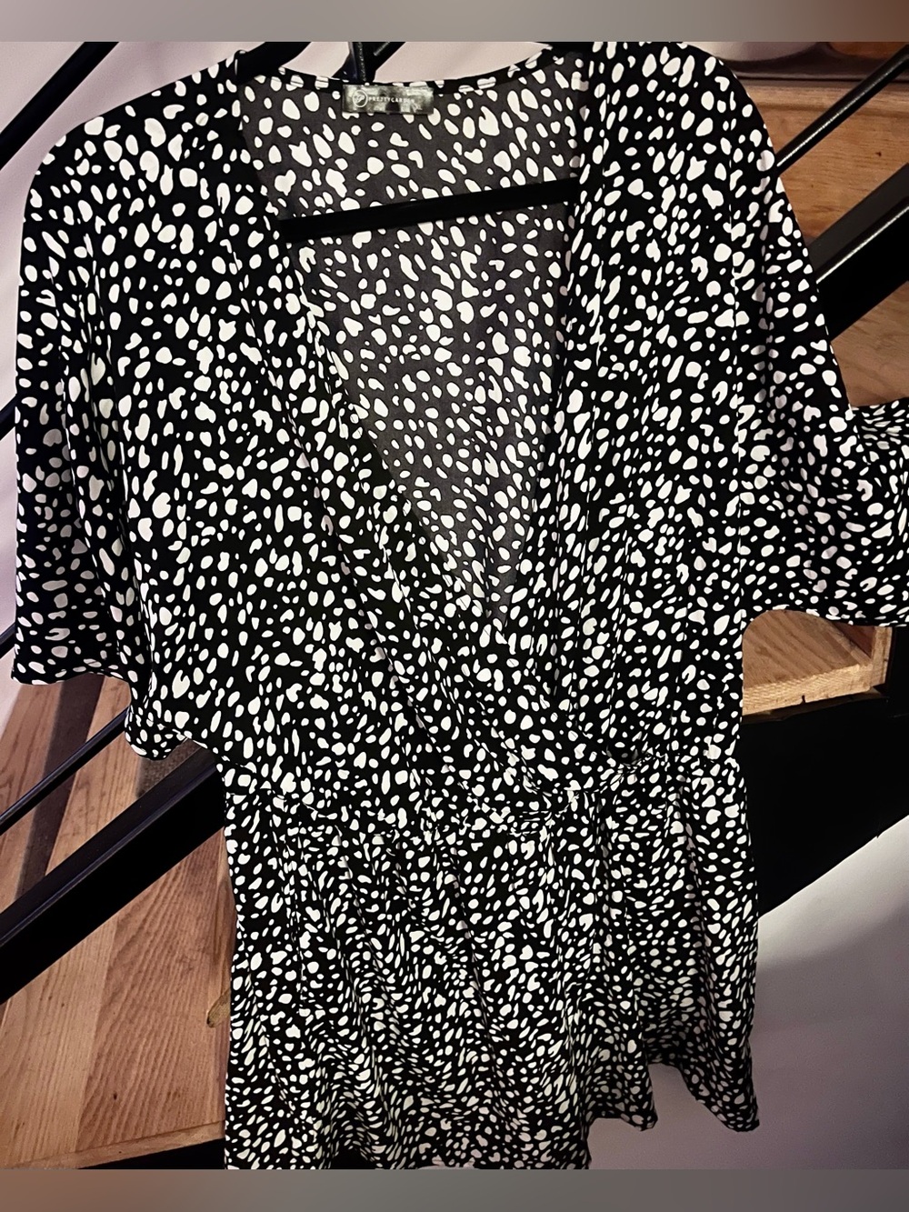 Spotted Animal-print Romper by PrettyGarden, Sz Lg